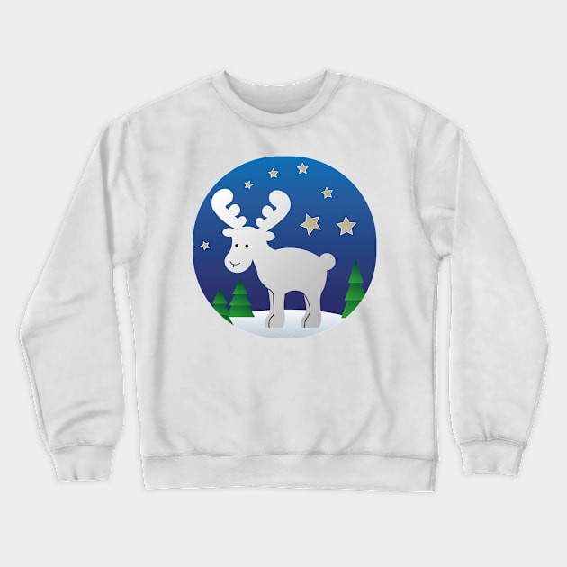 Ferdinand white elk Crewneck Sweatshirt by Karroart
